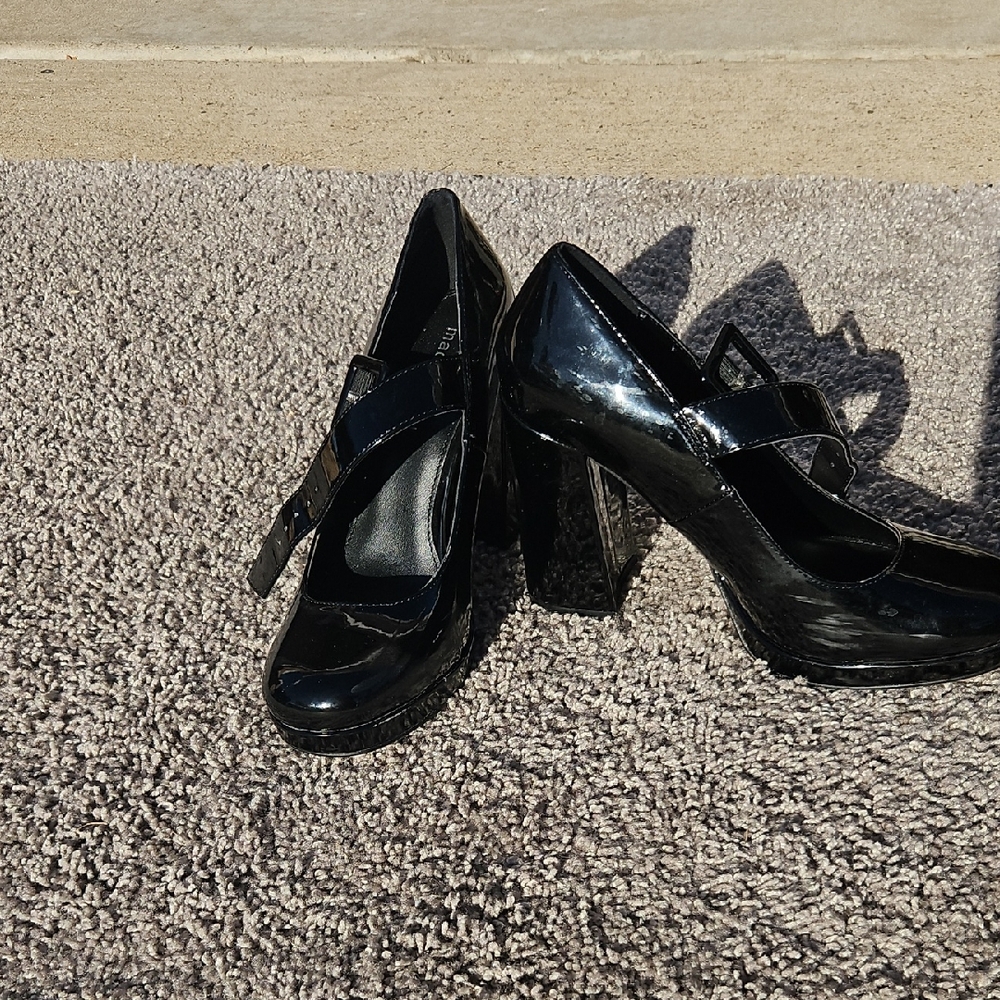 Madden Girl Shiny Black Heels